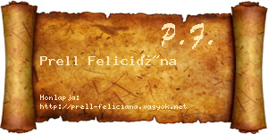 Prell Feliciána névjegykártya